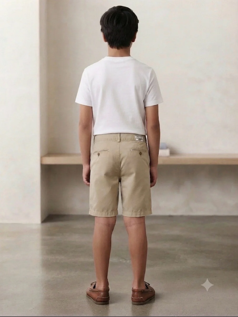 Ralph Lauren Boys' Tan Flat-Front Cotton Shorts